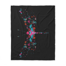 Pink Bubbles Dragonfly Fleece Blanket
