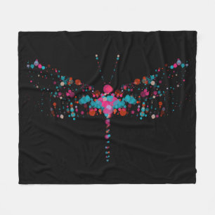 Pink Bubbles Dragonfly Fleece Blanket