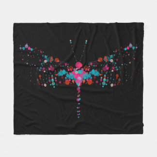 Pink Bubbles Dragonfly Fleece Blanket