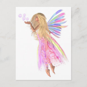 Pink Bubbles Fairy Postcard
