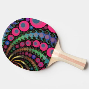Pink Bubbles Fractal Ping Pong Paddle