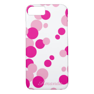 Pink Bubbles Monogram iPhone 7 Case