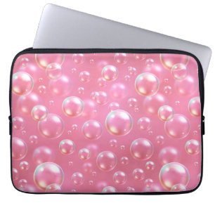 Pink Bubbles Pattern Laptop Sleeve