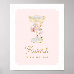 Pink Bubbly Bridal Shower Favors Poster