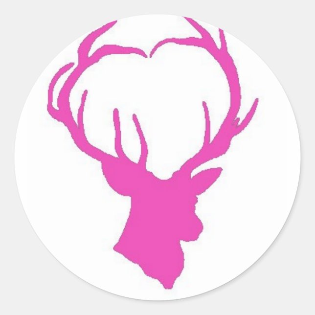 Pink Buck Classic Round Sticker (Front)