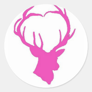 Pink Buck Classic Round Sticker