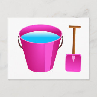 Pink Bucket & Spade Postcard