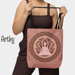 Pink Buddha Mandala Spiritual Meditation  Tote Bag