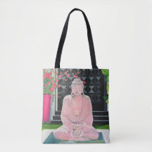 Pink Buddha Tote Bag