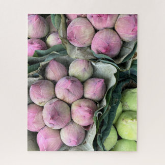 Pink buds of the Lotus Flower Jigsaw Puzzle