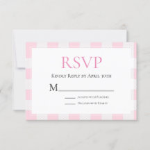 Pink Buffalo Check Wedding RSVP