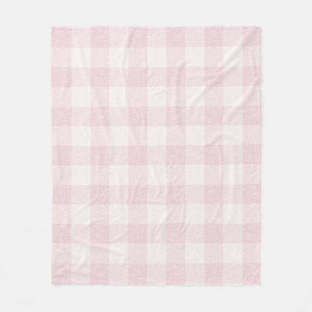 Pink Buffalo Plaid Fleece Blanket (Front)