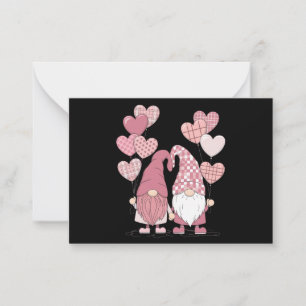 Pink Buffalo Plaid Heart Gnomes Valentine's Day  Card