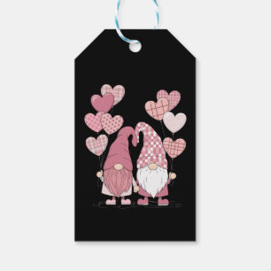Pink Buffalo Plaid Heart Gnomes Valentine's Day  Gift Tags