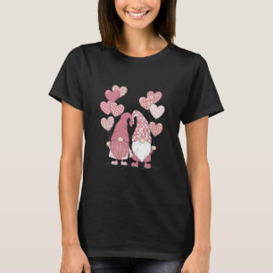 Pink Buffalo Plaid Heart Gnomes Valentine's Day  T-Shirt