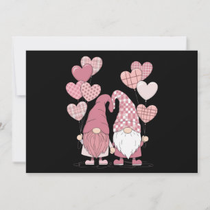 Pink Buffalo Plaid Heart Gnomes Valentine's Day  Thank You Card
