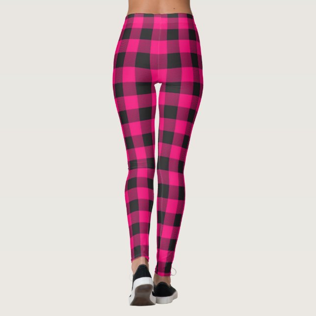 Pink Buffalo Plaid Leggings (Back)