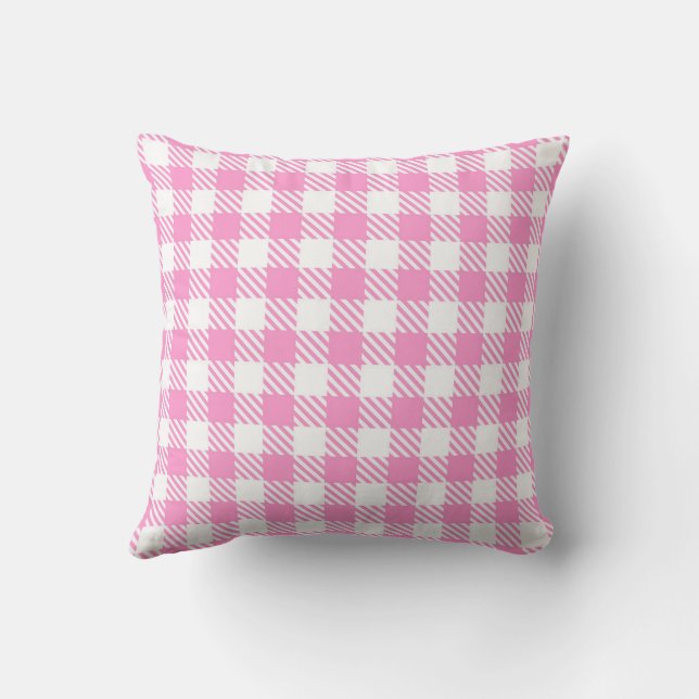 Pink Buffalo Plaid Pattern Cushion (Back)