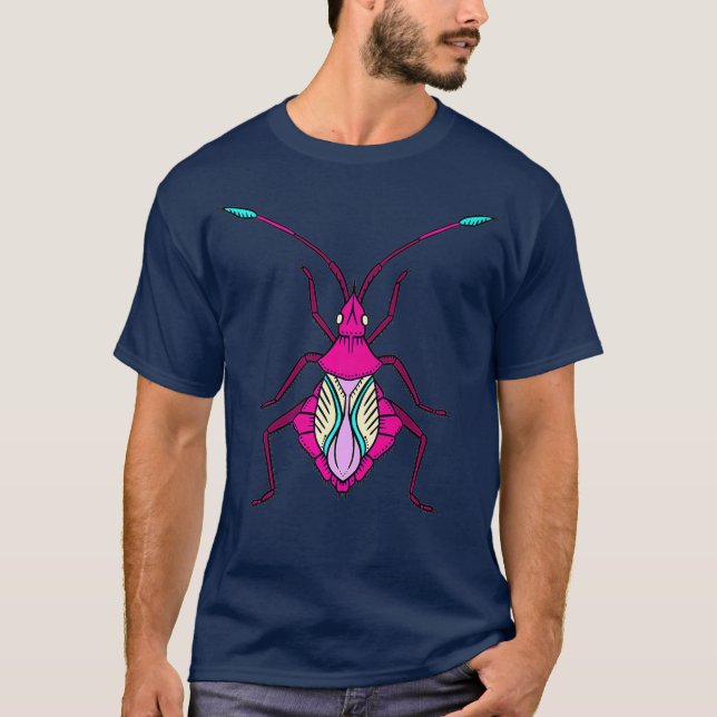 Pink Bug Shirt Cool Insect Entomology Science (Front)