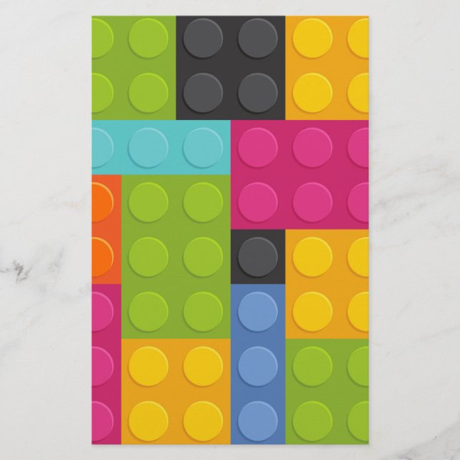 pink building blocks stationery (Front)