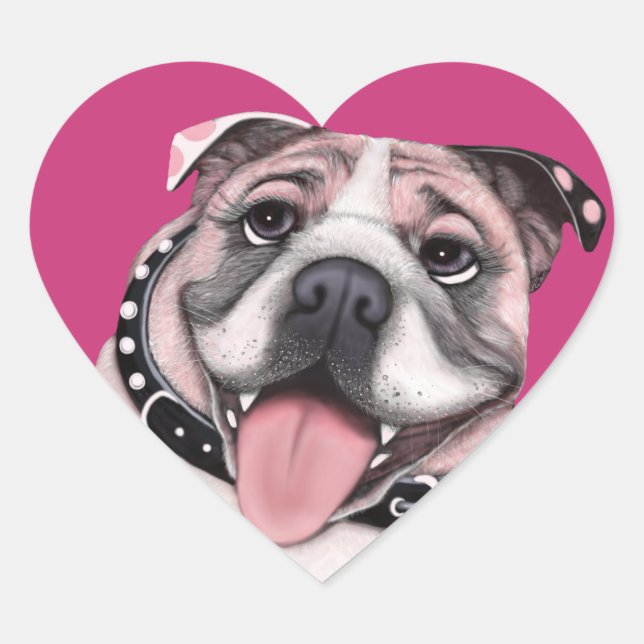 Pink Bulldog Stickers (Front)