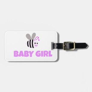 Pink Bumble Bee Baby Girl Luggage Tag