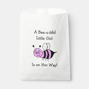Pink Bumble Bee Baby Shower Favour Bags