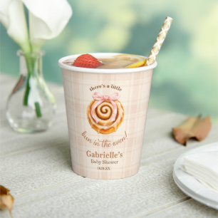 Pink Bun in the Oven Baby Shower Paper Cups