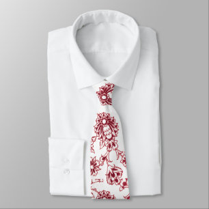 Pink Bunches of Flowers Tie