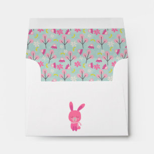 Pink Bunnies and Flowers Envelopes