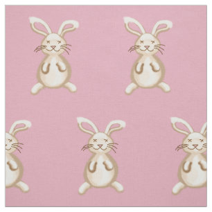 Pink bunnies fabric