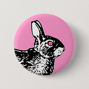 Pink Bunny 6 Cm Round Badge