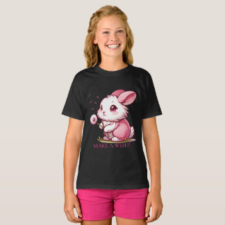 Pink Bunny and Dandelion Wish T-Shirt
