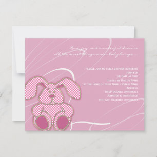 Pink Bunny Baby Shower Invitation