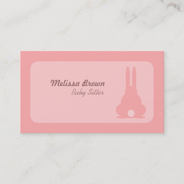 Pink Bunny Business Card (Front)