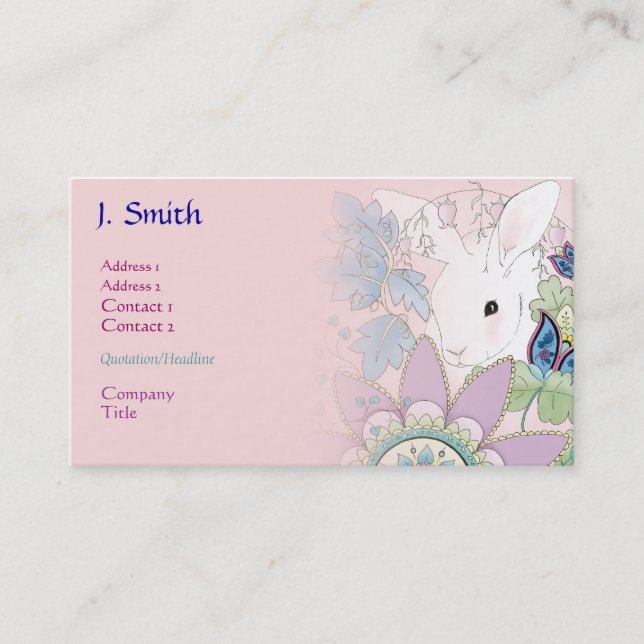 Pink Bunny Business/Profile Cards (Front)