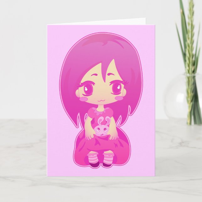 Pink bunny card (Front)
