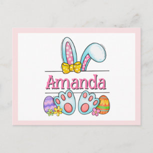 Pink Bunny Easter Postcard