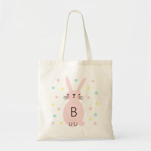 Pink Bunny Egg Hunt Personalised Tote Bag