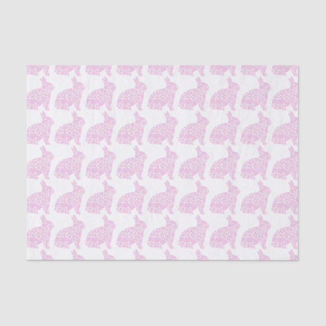 Pink Bunny Gift Wrap Tissue Paper (Front)
