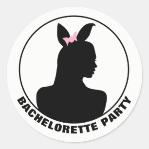 Pink Bunny Girl Bachelorette Party Classic Round Sticker
