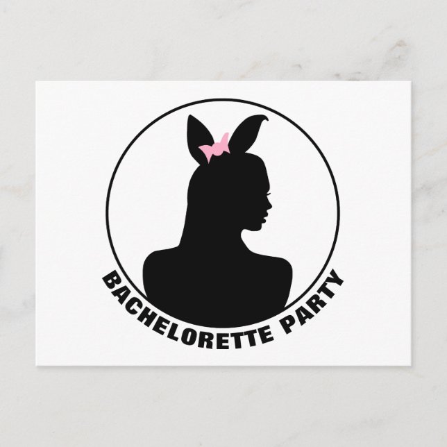 Pink Bunny Girl Bachelorette Party Invitation (Front)