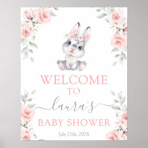 Pink Bunny Girl Welcome sign