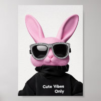 Pink Bunny in sunglasses