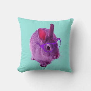 Pink Bunny in Sunnies Cushion