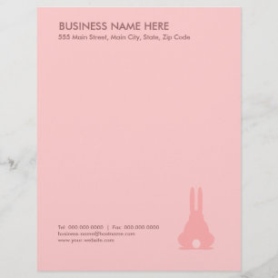 Pink Bunny Letterhead Template