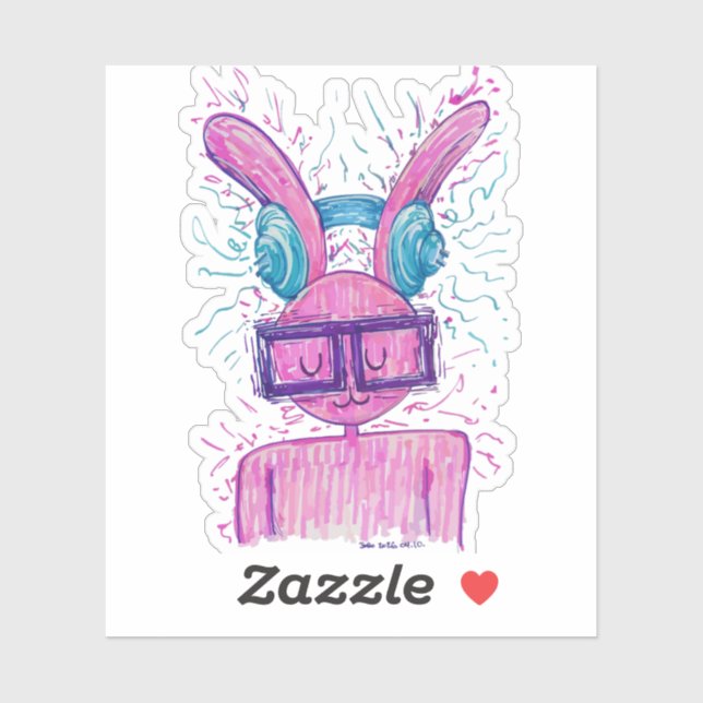 Pink Bunny Lost in Music (Sheet)