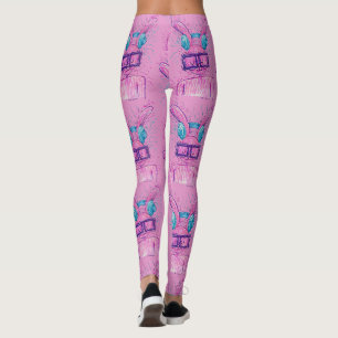 Pink Bunny Lost in Music Leggings