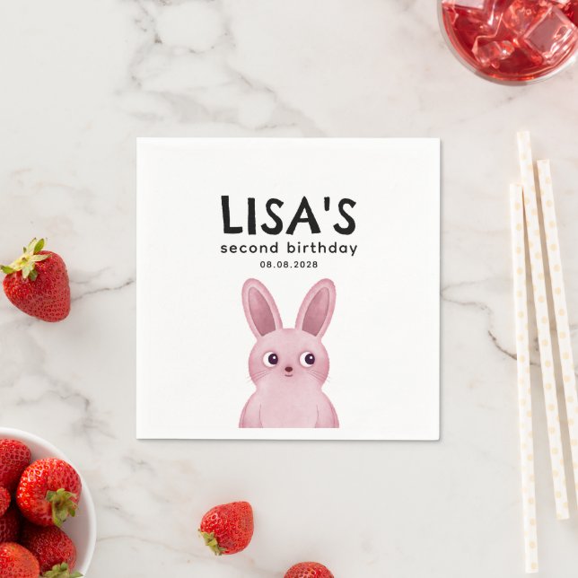 Pink bunny napkin (Insitu)
