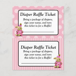 Pink Bunny Pink Baby Shower Raffle Ticket Flyer